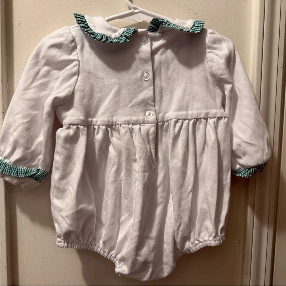 Stitchy Fish Smocked Candy Cane Romper